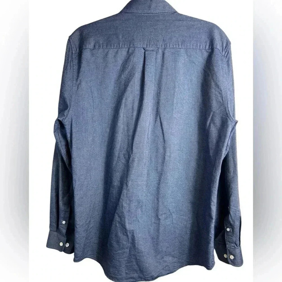 Simons jean denim button-down shirt, L, floral embroidery pocket, Unisex Western - Picture 8 of 9